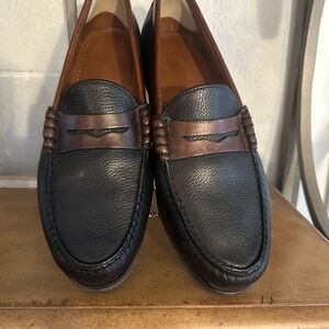Allen Edmonds Black and Brown Leather Slip-On Loafers